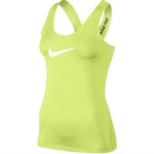 Nike Pro Fluorescent Yellow Dri-fit Tank Top
